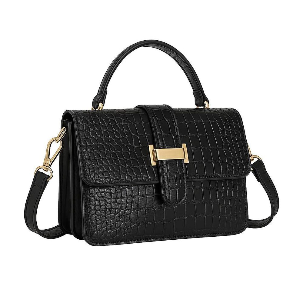 1655 ’s Croc-Embossed Crossbody Handbag – Small Shoulder Purse with Top